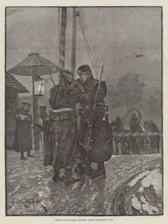 Russische und deutsche Grenzwachen im Feuergefecht